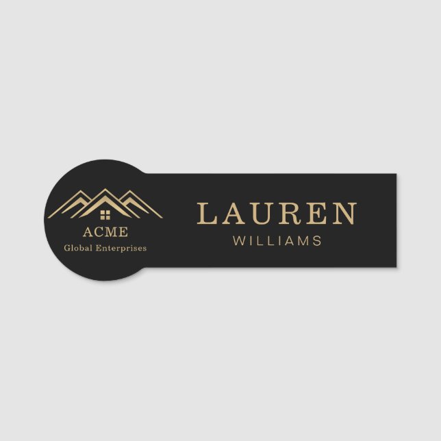 Modern Real Estate Promotional Realtor Namensschild (Vorderseite)