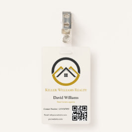 Modern Real Estate white and gold custom logo  Ausweis