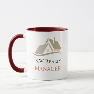 Modern Real Estate white and gold custom logo Tasse