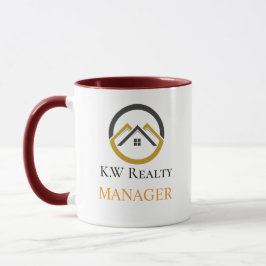 Modern Real Estate white and gold custom logo  Tasse