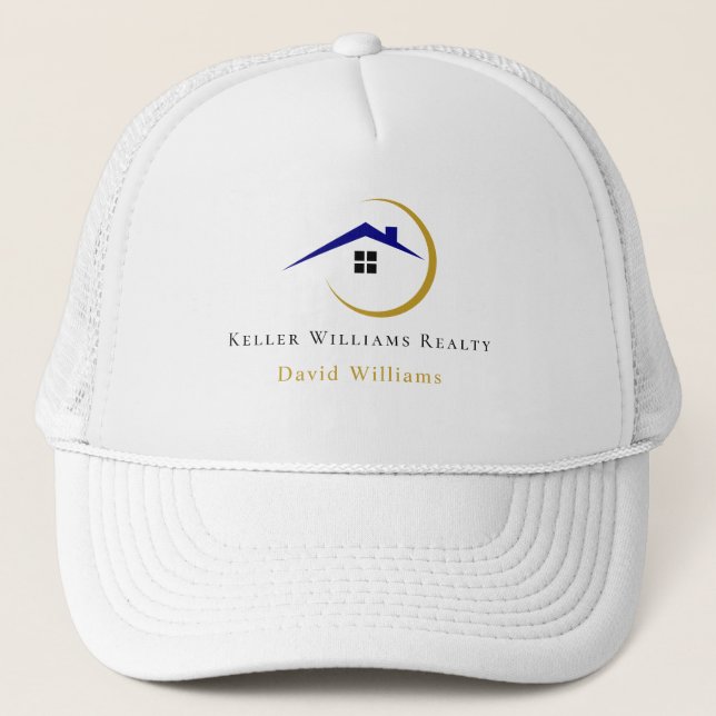 Modern Real Estate white and gold custom logo  Truckerkappe (Vorderseite)