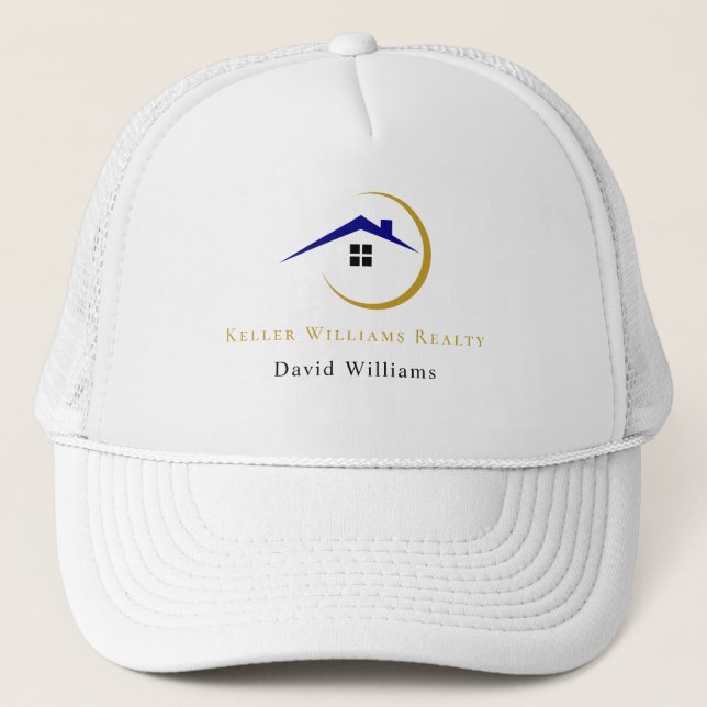 Modern Real Estate white and gold custom logo  Truckerkappe (Vorderseite)