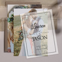 Modern Real Vellum Overlay Einfach 2 Foto Hochzeit