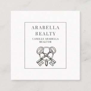 Modern Realty Company Schlüssel-Logo Quadratische Visitenkarte