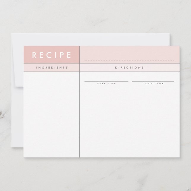 MODERN RECIPE CARD organisatorischer Block minimal Dankeskarte (Vorderseite)