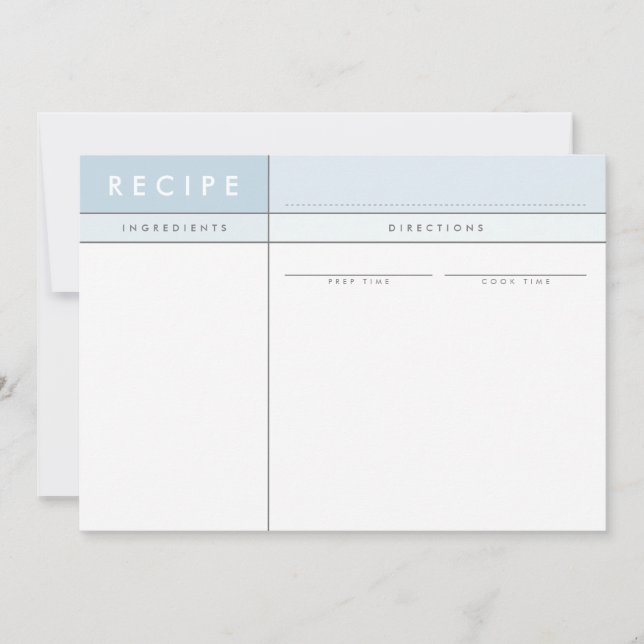 MODERN RECIPE CARD Organizer minimale Baby Blue Dankeskarte (Vorderseite)