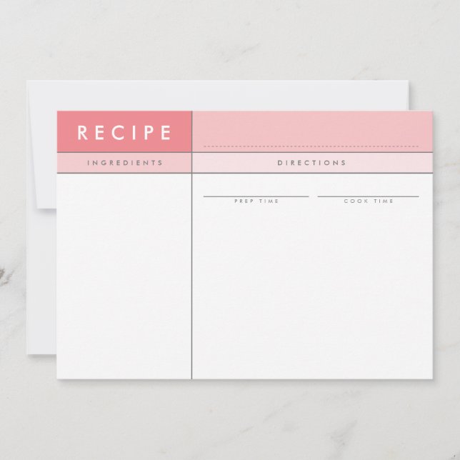 MODERN RECIPE CARD Veranstalter Block minimale Kor Dankeskarte (Vorderseite)