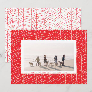 Modern Red 2022 Christmas Candy Cane Foto Feiertagskarte