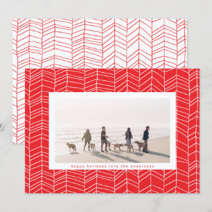 Modern Red 2022 Christmas Candy Cane Foto Feiertagskarte