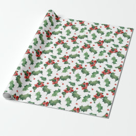 Modern Red Berry Christmas Geschenkpapier
