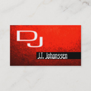 Modern Red Beruflich DJ Business Card Visitenkarte