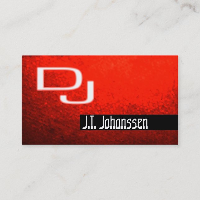 Modern Red Beruflich DJ Business Card Visitenkarte (Vorderseite)