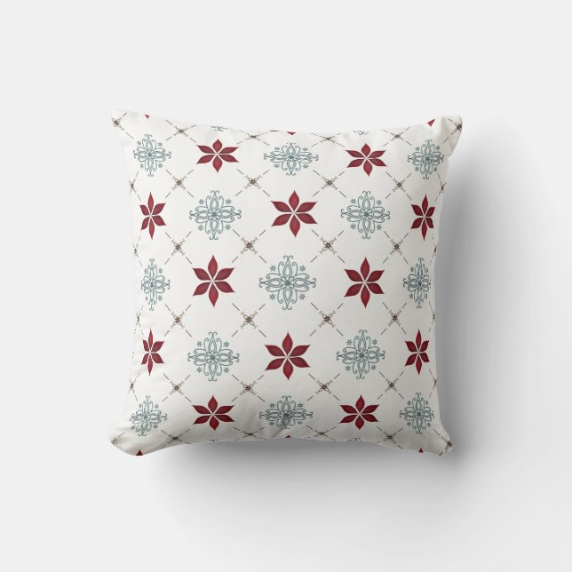 Modern Red Blue Simple Simplistic Pattern Kissen (Vorderseite)