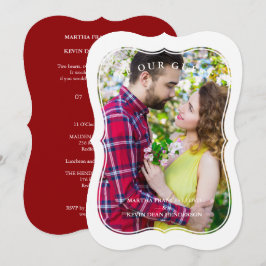 Modern Red Bracket Shaped Effect Foto Einladung