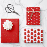 Modern Red Christmas Geschenkpapier<br><div class="desc">Moderne Muster für Ihr Weihnachtsgeschenkpapier. Gute Ferien!</div>