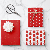 Modern Red Christmas Geschenkpapier