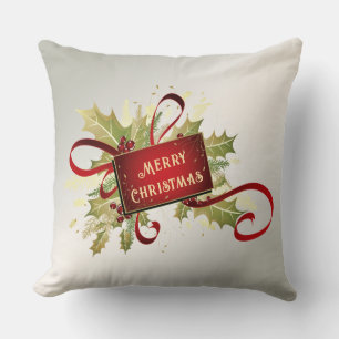 Modern Red Christmas Holiday Throw Kissen