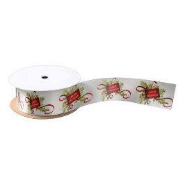 Modern Red Christmas Satin Ribbon Satinband