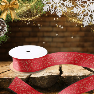 Modern Red Christmas Satinband