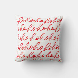 Modern Red Christmas Script Pattern Kissen
