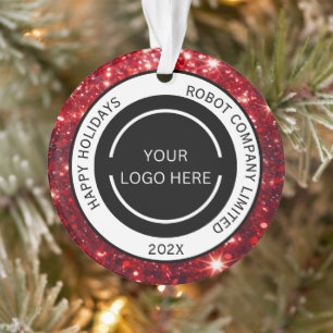 Modern Red Company Logo und Name Ornament