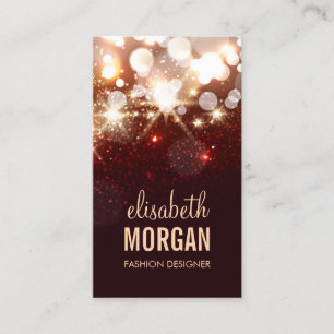 Modern Red Glitzer Sparkle Bold Visitenkarte