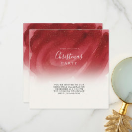 Modern Red & Gold Abstract Christmas Flat Card – E Dankeskarte