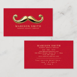 Modern Red & Gold Hair Stylist Visitenkarte