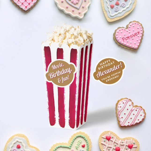 Modern Red Gold White Stripe Popcorn Movie Paint Geschenkschachtel (Von Creator hochgeladen)