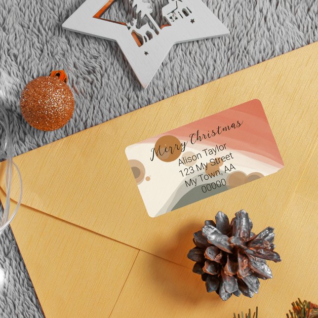 Modern Red Green Christmas Rücksendeadresse Adressaufkleber (Modern Red Green Christmas Return Address Label
)
