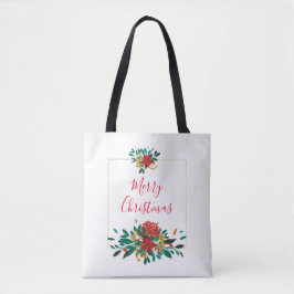 Modern Red Green & Gold Christmas Floral