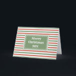Modern Red Green Son Frohe Weihnachten Karte<br><div class="desc">Frohe Weihnachten für Söhnkarte mit roten und grünen Streifen Muster und nachdenklichen Vers.</div>
