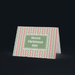 Modern Red Green Son Frohe Weihnachten Karte<br><div class="desc">Frohe Weihnachten für die Sohn-Karte mit rotem und grünem Herringbone-Muster und nachdenklichen Vers.</div>