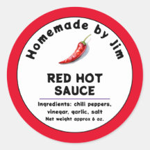 Modern Red Hot Chili Sauce Pepper Label