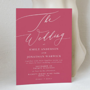 Modern Red Magenta Simple Einladung