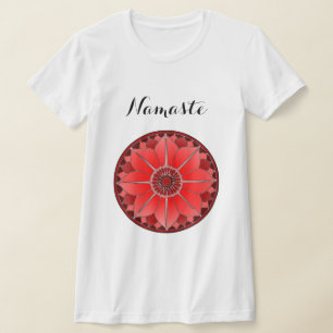 Modern Red Mandala Namaste T-Shirt