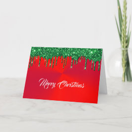 Modern Red Metal Green Glitzer Tropfen Weihnachten