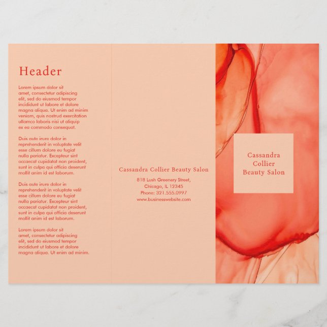 Modern Red Orange Elegante Trifold Broschüre (Vorderseite)