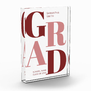 Modern Red Pink Trendy Typografy Abschluss Fotoblock