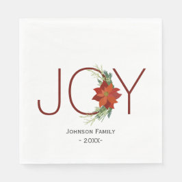 Modern Red poinsettia Holiday Freude Weihnachten Serviette
