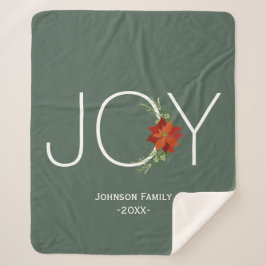 Modern Red poinsettia Holiday Freude Weihnachten Sherpadecke