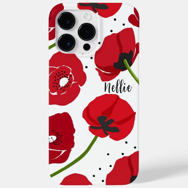 Modern Red Poppy Blume Case-Mate iPhone Hülle (Rückseite)
