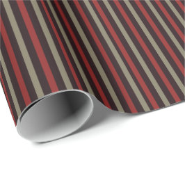 Modern Red Sage Black Stripe Christmas Geschenkpapier