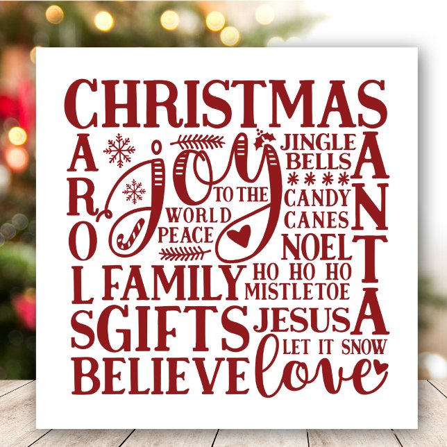 Modern Red Script Fun Weihnachten Subway Art (Von Creator hochgeladen)