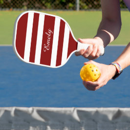 Modern Red Script Name Pickleball Schläger