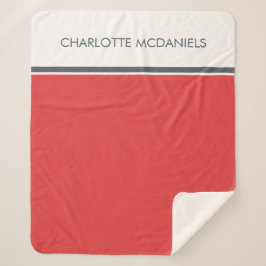 Modern Red Simple Personalisiert Name Sherpadecke