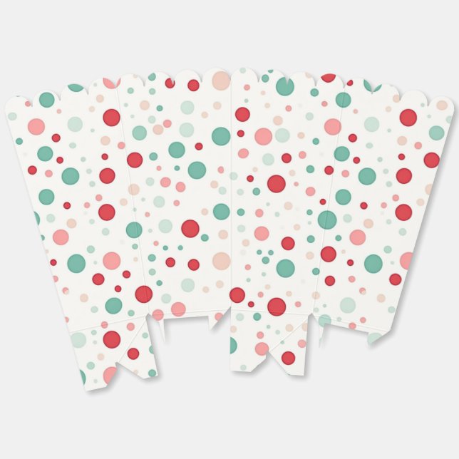 Modern Red Turquoise Polka Dot Chic Geschenkschachtel (Ungeklappt)