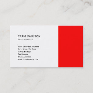 Modern Red White Black Business Card Visitenkarte