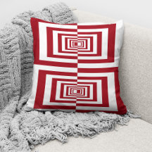 Modern Red White Geometric