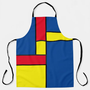 Modern Red Yellow & Blue von De Stijl Art Inspirie Schürze